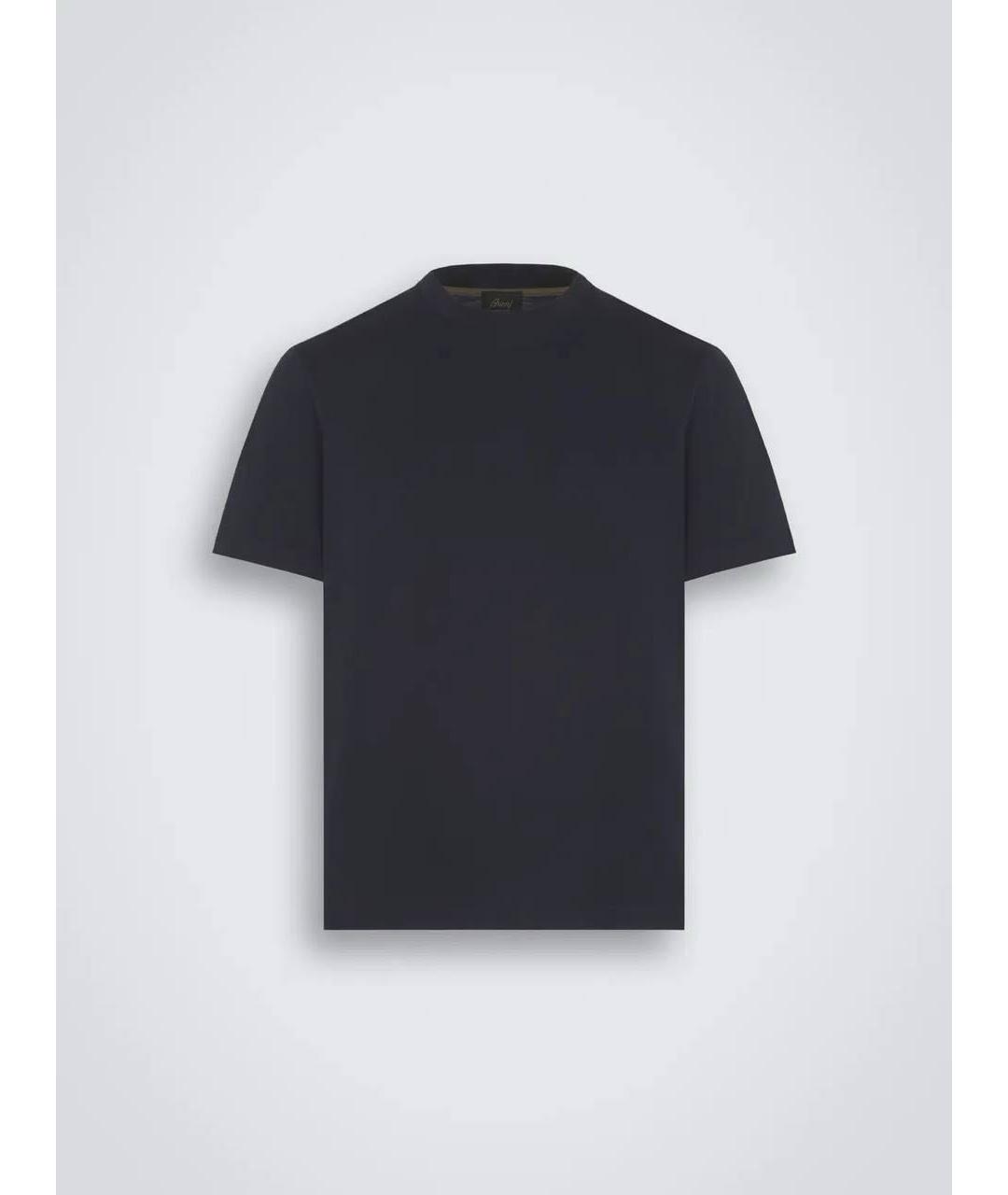 BRIONI Темно-синяя хлопковая футболка, фото 5