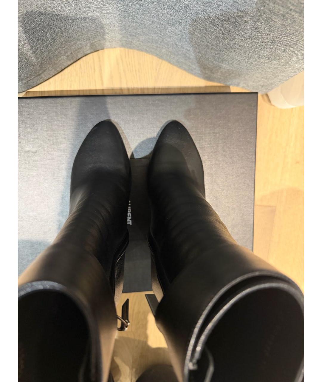 SAINT LAURENT Черные кожаные ботильоны, фото 7