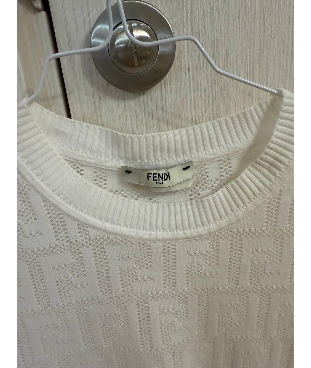 FENDI Бежевая хлопковая майка, фото 3