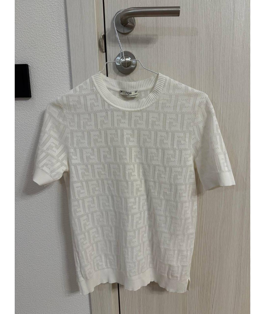 FENDI Бежевая хлопковая майка, фото 4