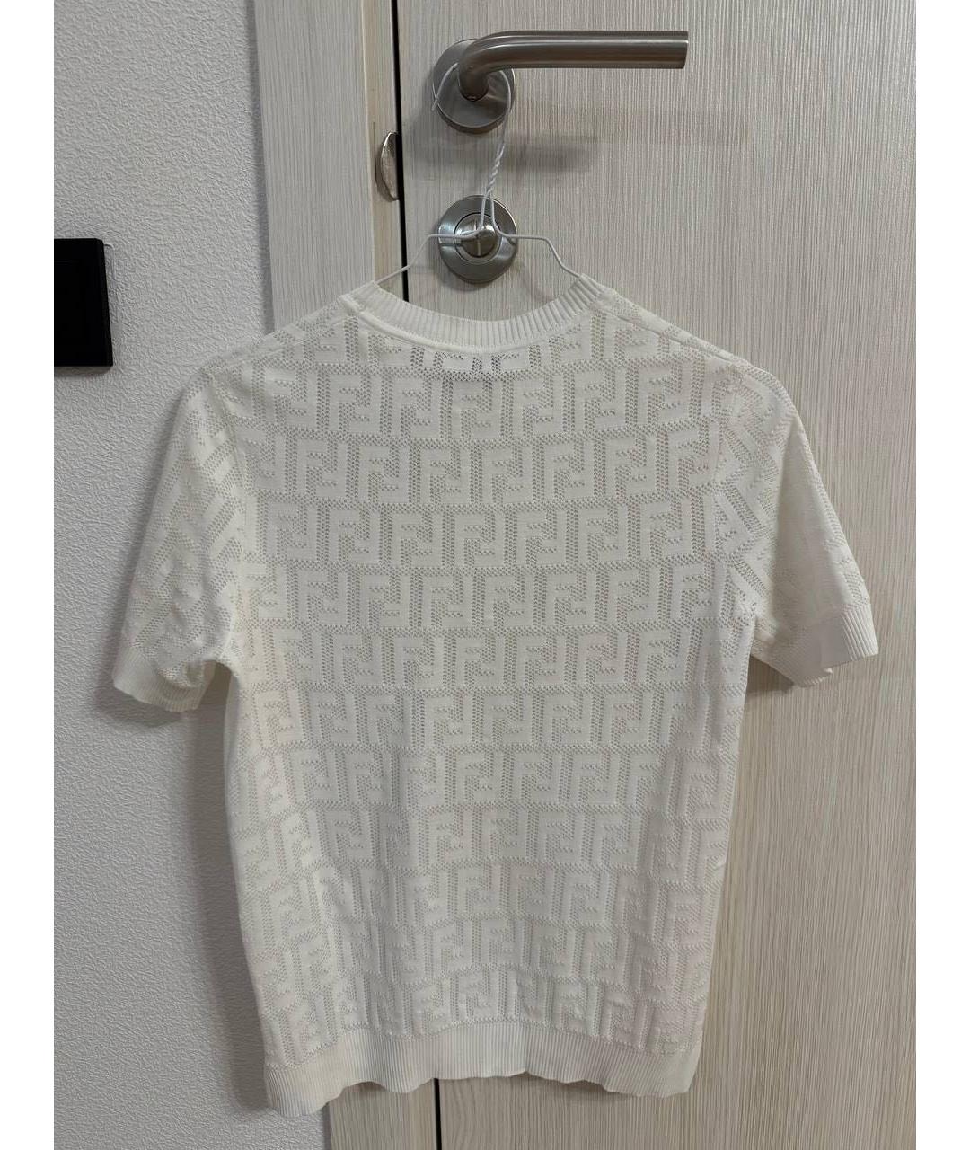 FENDI Бежевая хлопковая майка, фото 2