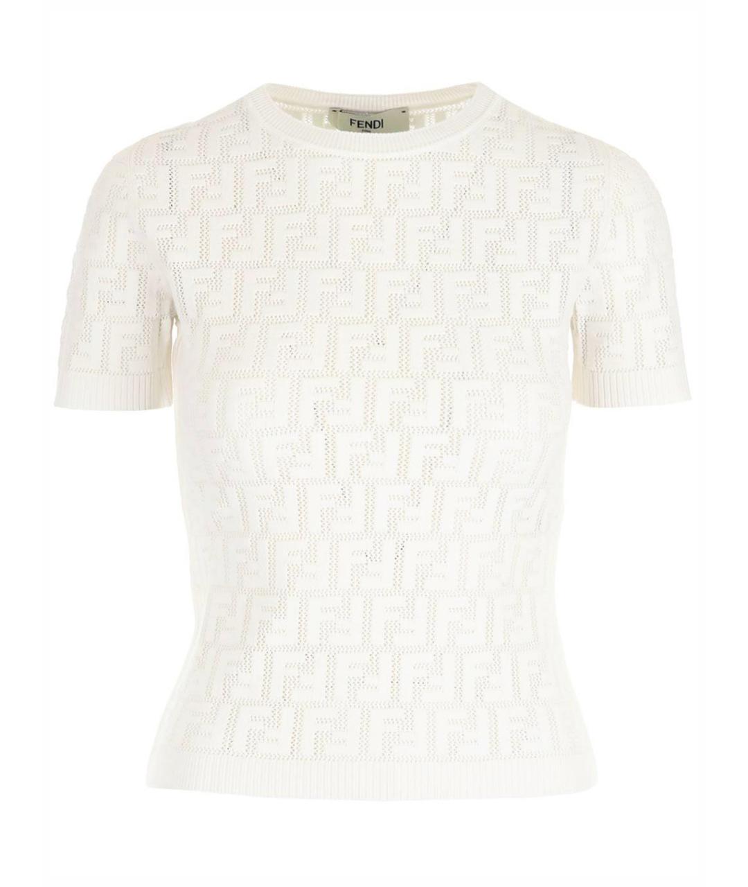 FENDI Бежевая хлопковая майка, фото 1