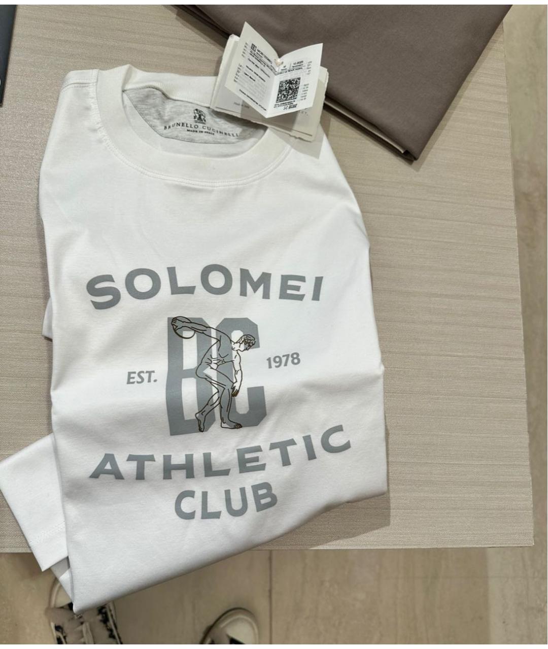 BRUNELLO CUCINELLI Белая хлопковая футболка, фото 5