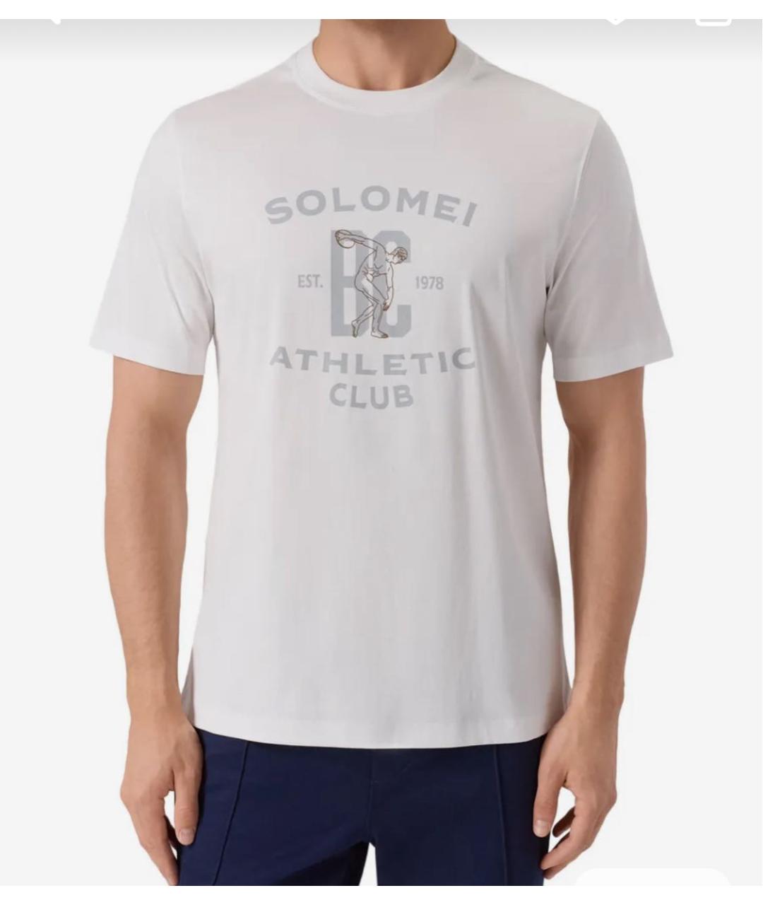 BRUNELLO CUCINELLI Белая хлопковая футболка, фото 2