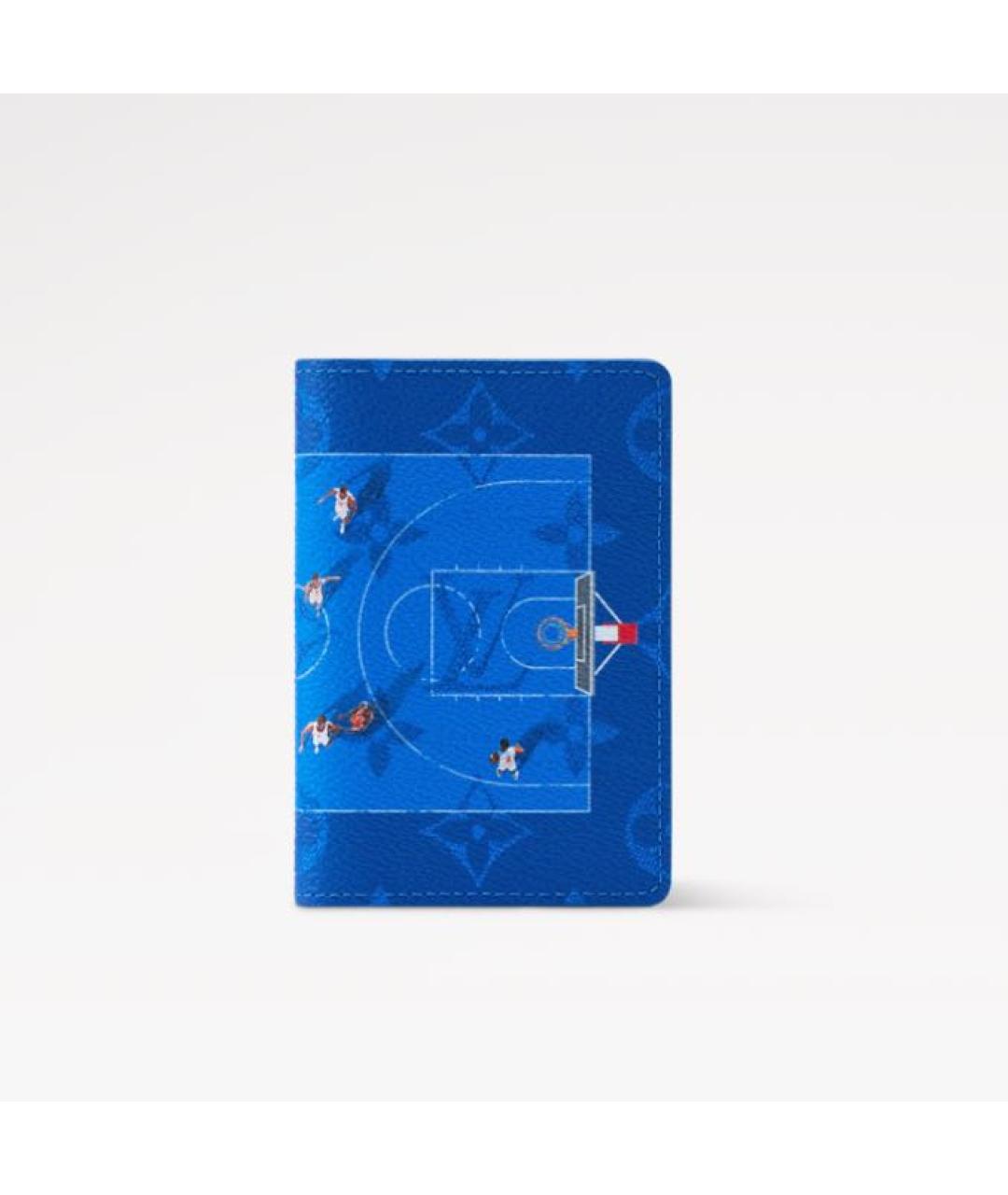 LOUIS VUITTON Синий кожаный кардхолдер, фото 4