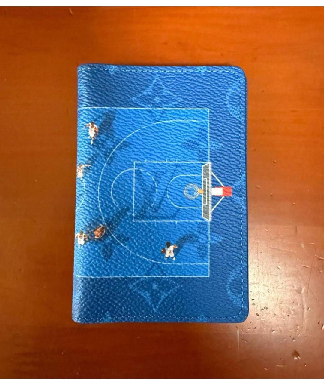 LOUIS VUITTON Синий кожаный кардхолдер, фото 3