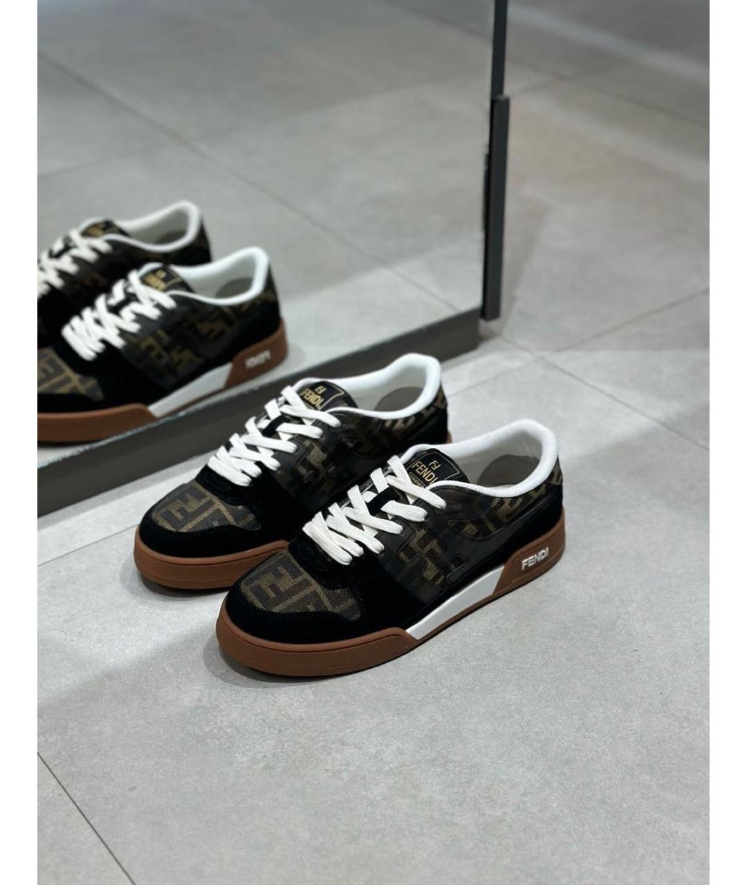 FENDI Коричневые кеды, фото 5