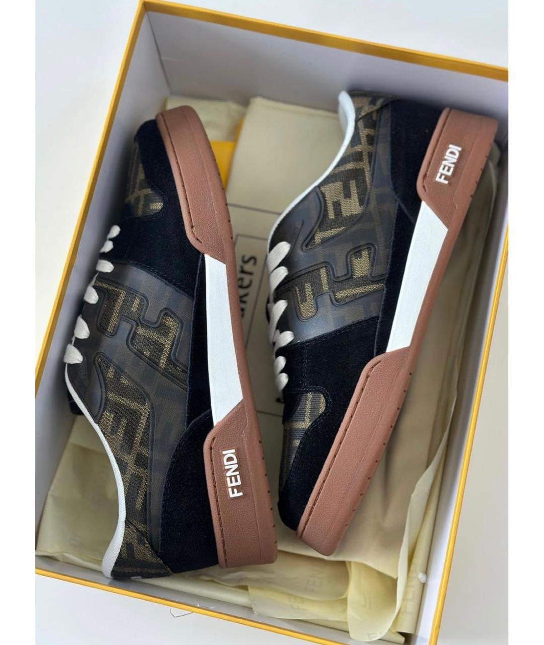 FENDI Коричневые кеды, фото 6