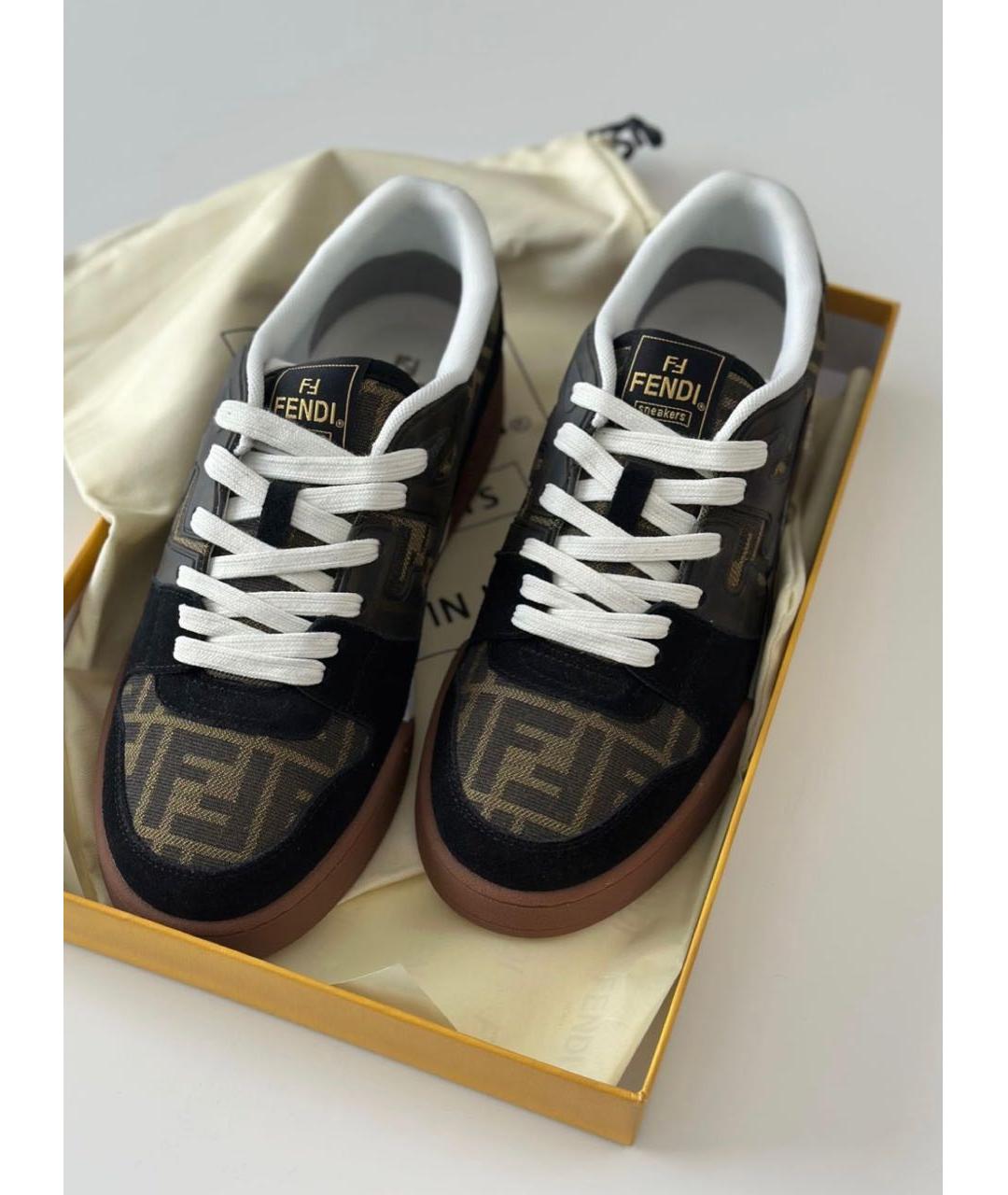 FENDI Коричневые кеды, фото 2