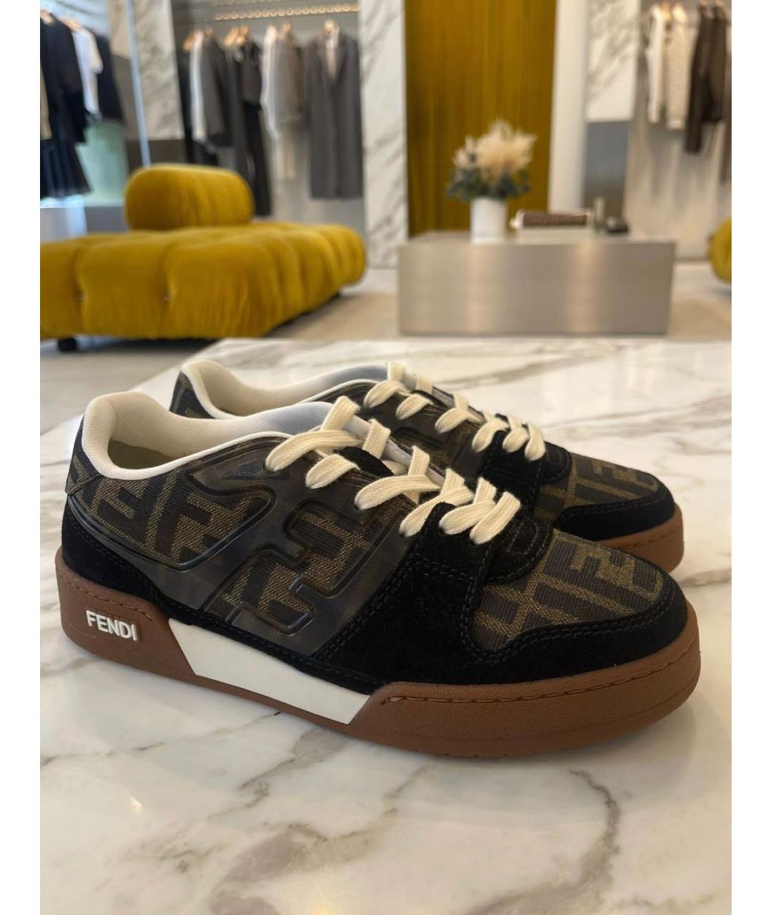 FENDI Коричневые кеды, фото 4