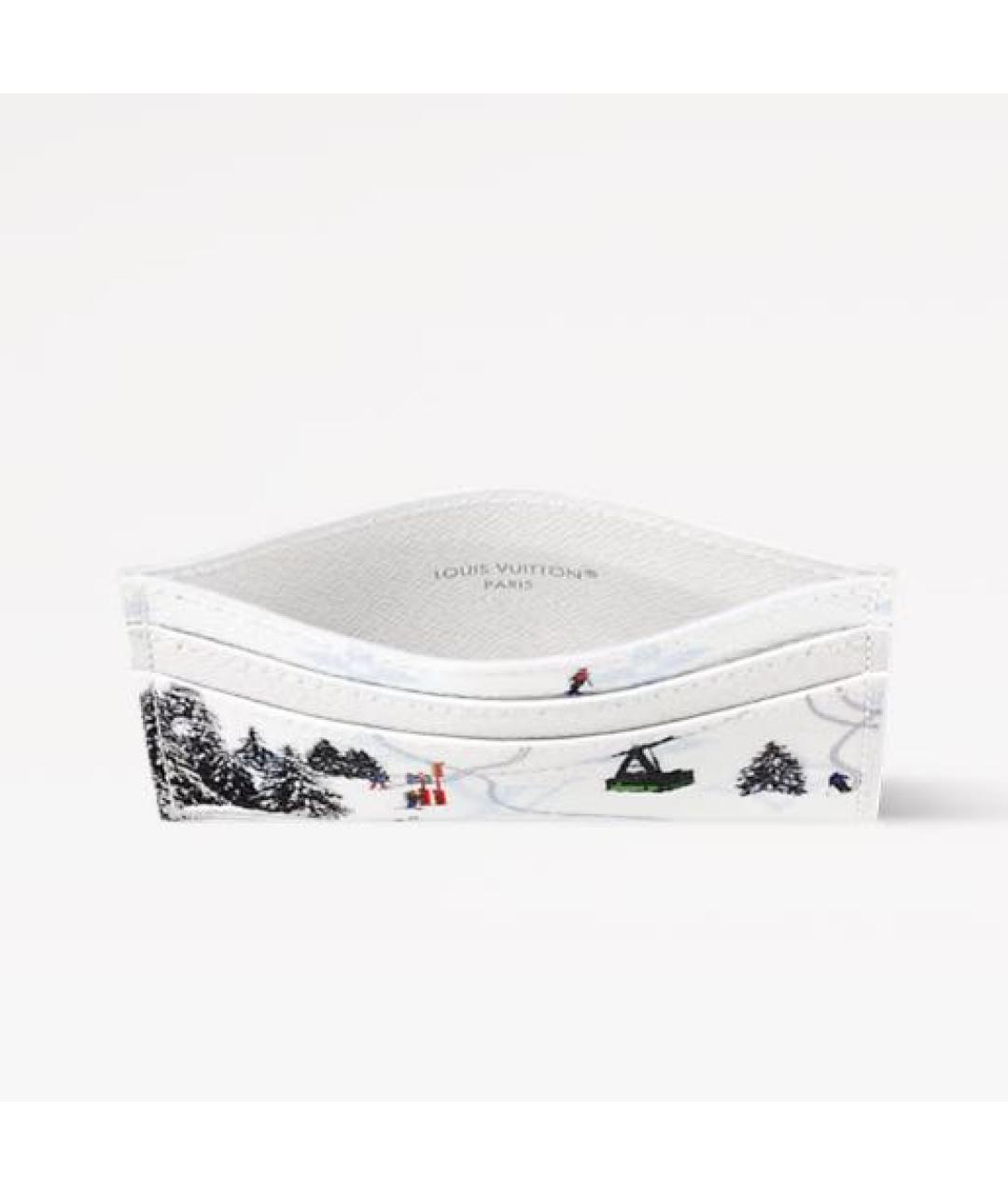 LOUIS VUITTON Белый кожаный кардхолдер, фото 2