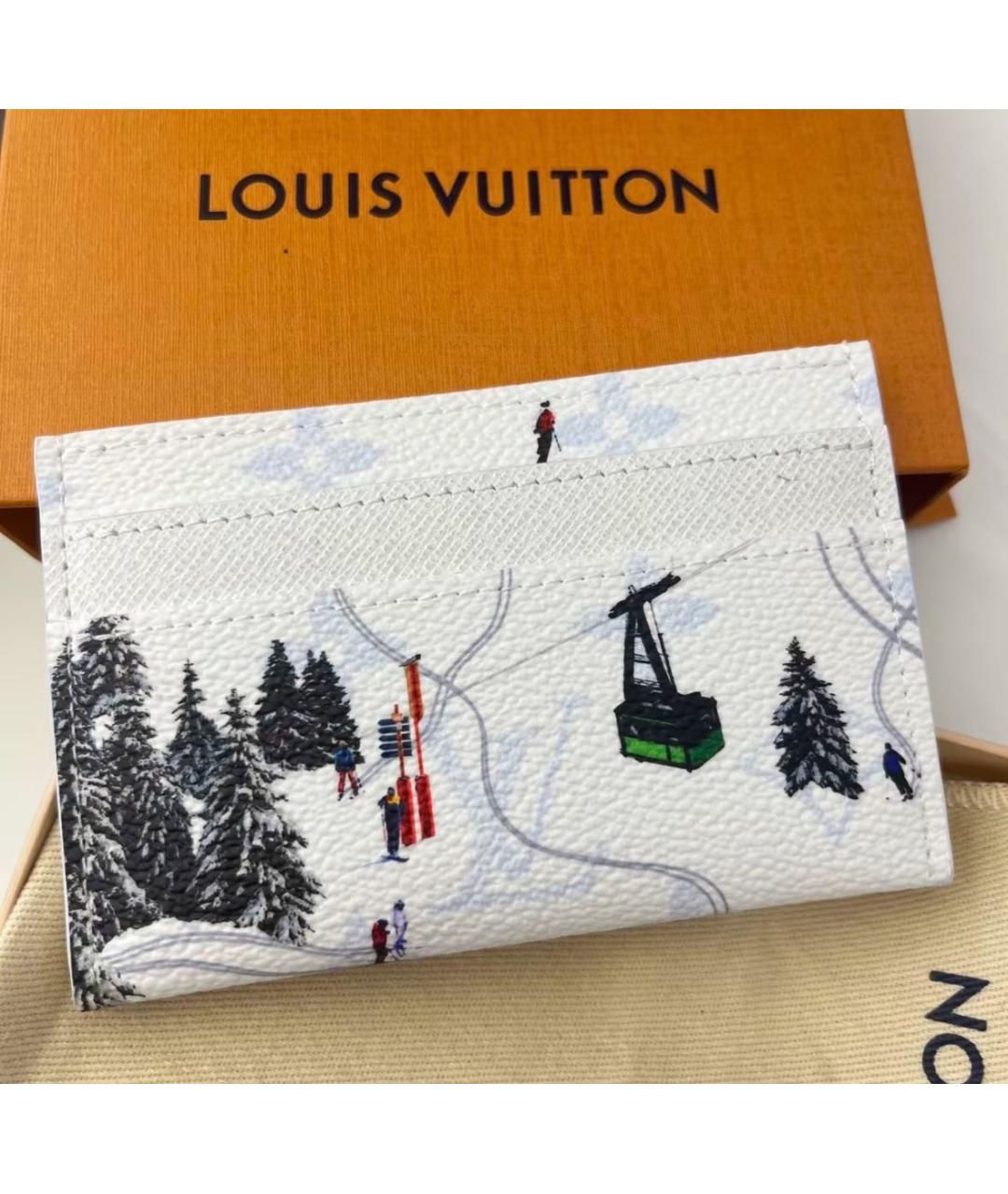 LOUIS VUITTON Белый кожаный кардхолдер, фото 3
