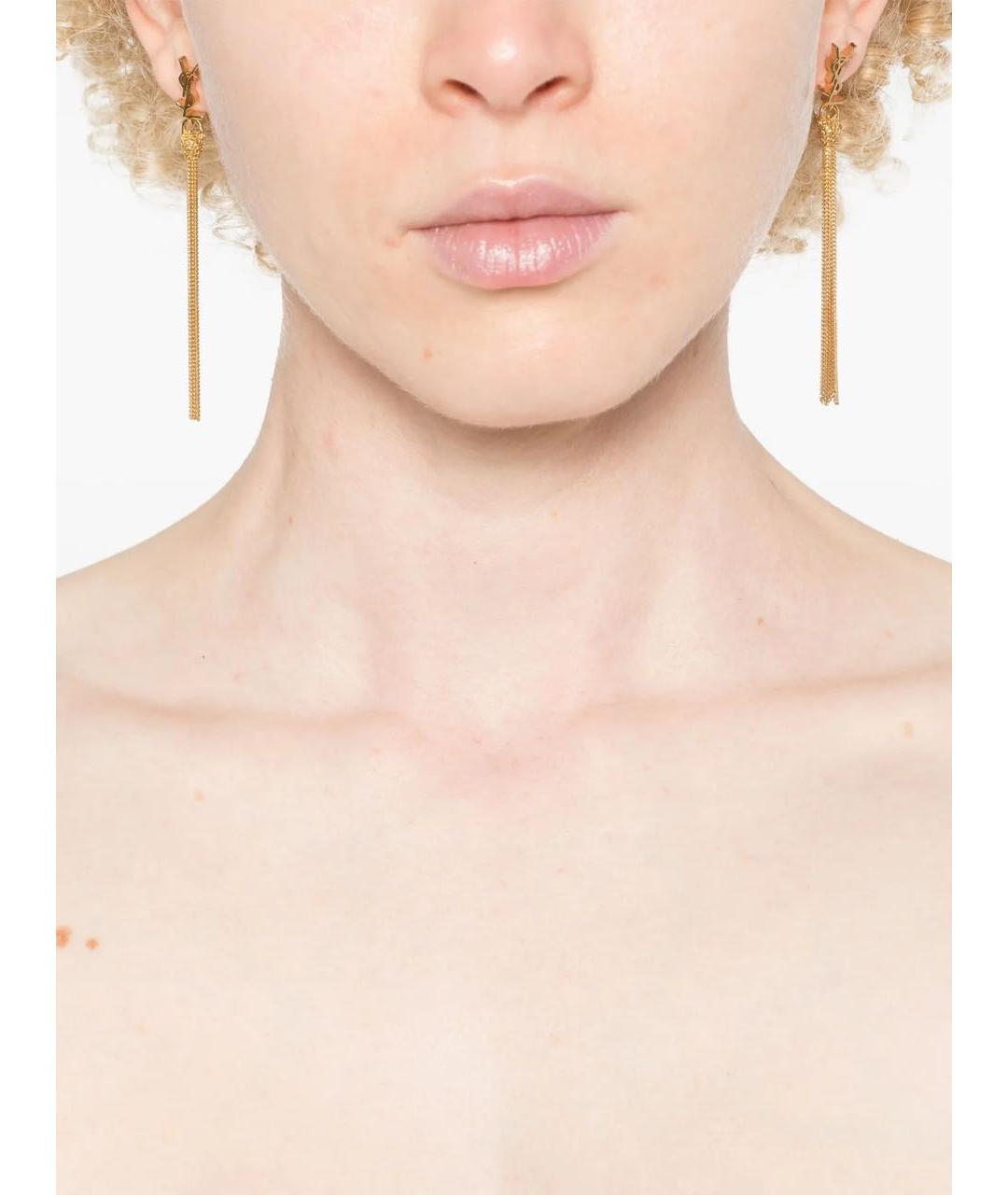 SAINT LAURENT Золотые позолоченные серьги, фото 3