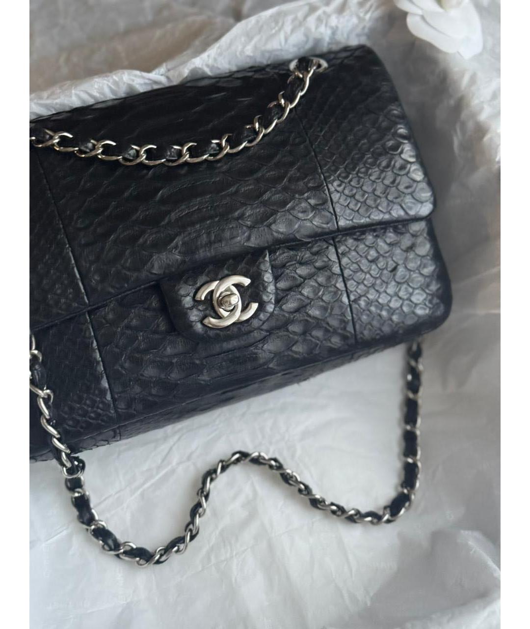 CHANEL Черная сумка через плечо из экзотической кожи, фото 2