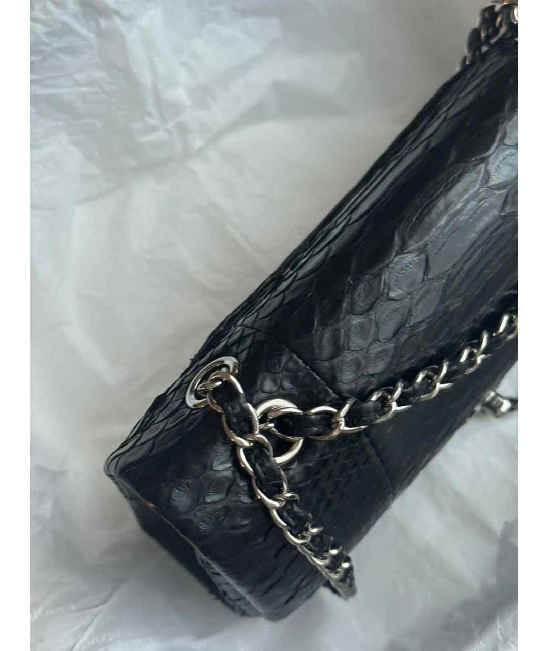 CHANEL Черная сумка через плечо из экзотической кожи, фото 3