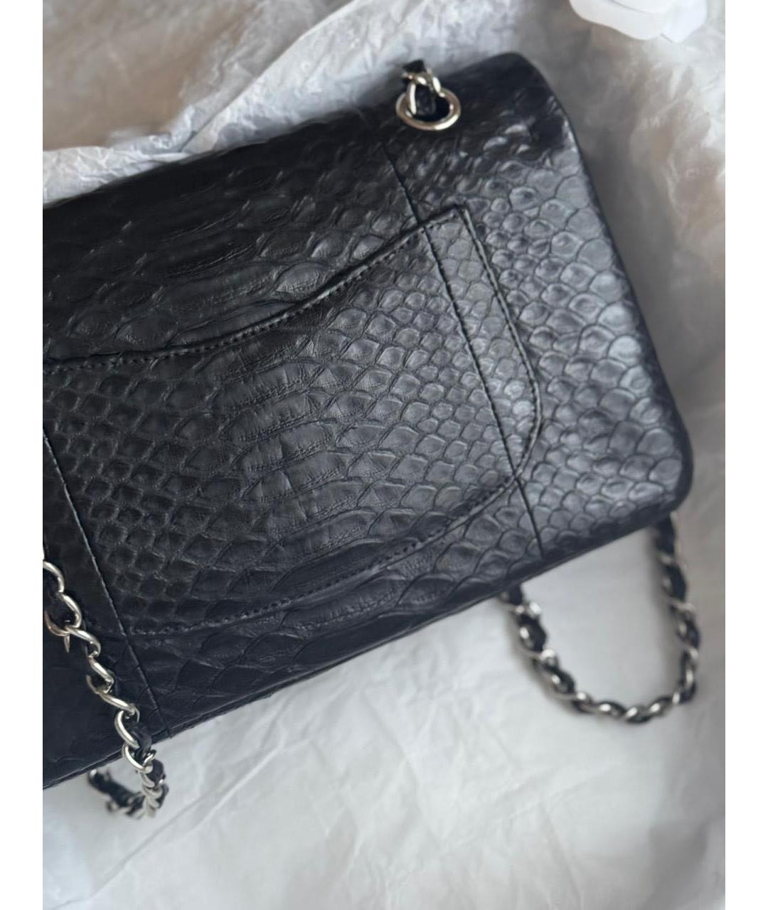 CHANEL Черная сумка через плечо из экзотической кожи, фото 5