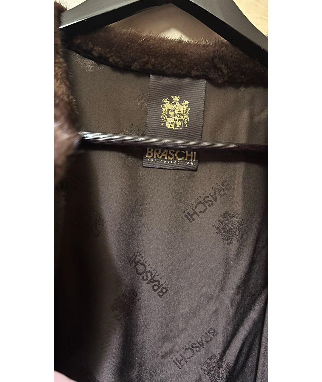 BRASCHI Коричневая меховая шуба, фото 3