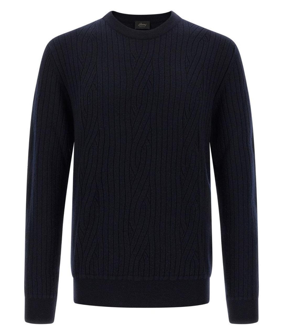 BRIONI Темно-синий шерстяной джемпер / свитер, фото 6