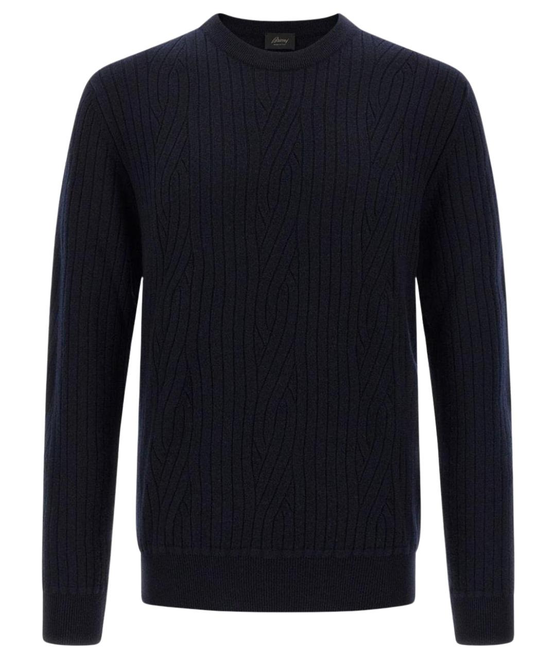 BRIONI Темно-синий шерстяной джемпер / свитер, фото 1