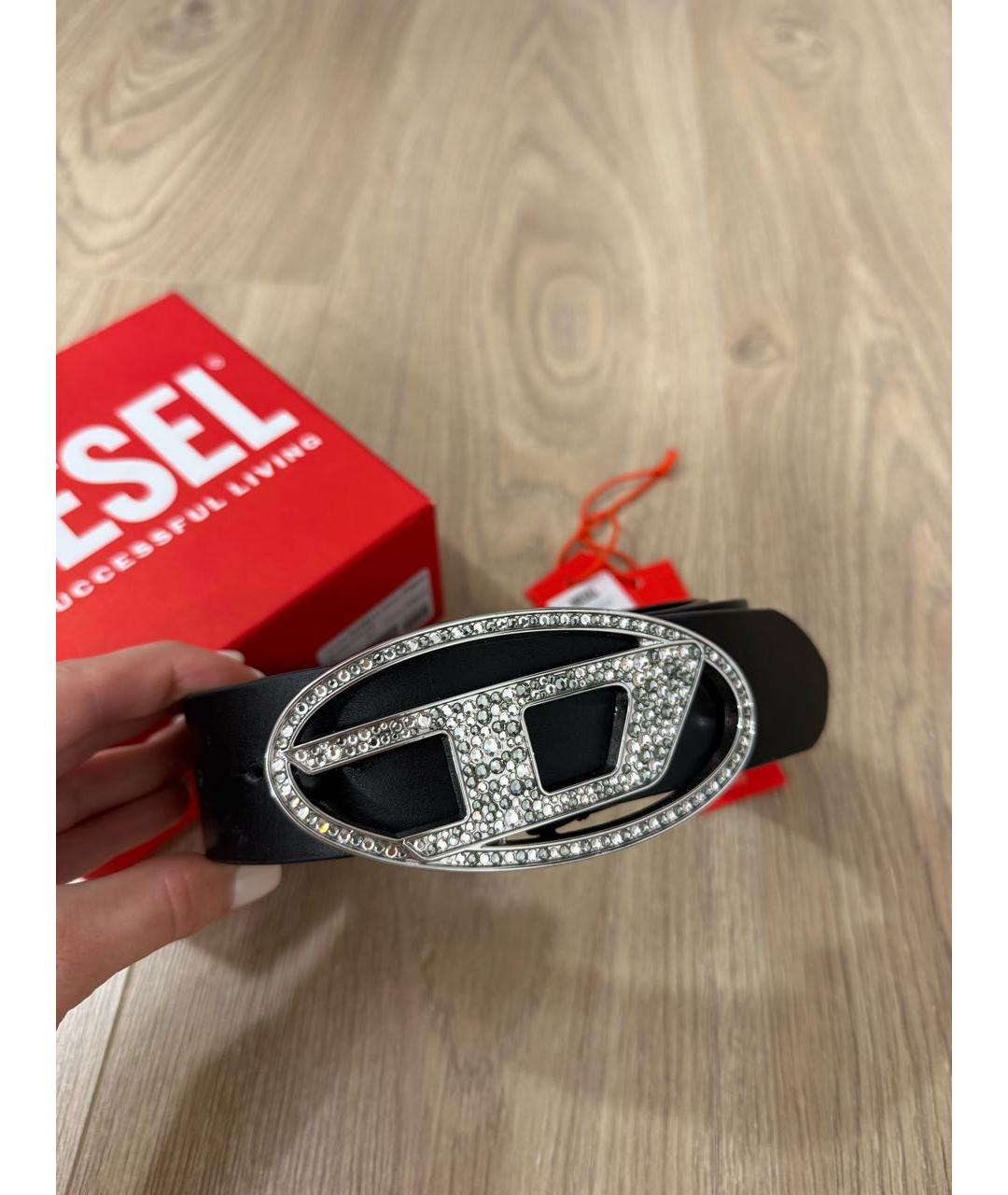 DIESEL Черный кожаный ремень, фото 2