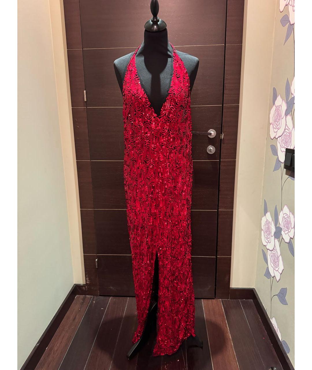DRIES VAN NOTEN Красное полиэстеровое вечернее платье, фото 6