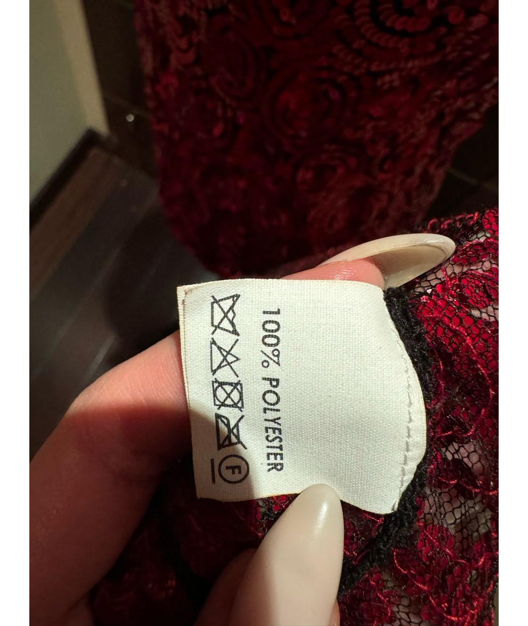 DRIES VAN NOTEN Красное полиэстеровое вечернее платье, фото 5