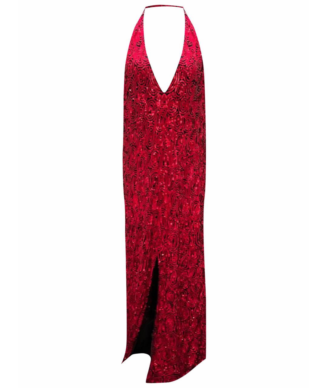 DRIES VAN NOTEN Красное полиэстеровое вечернее платье, фото 1