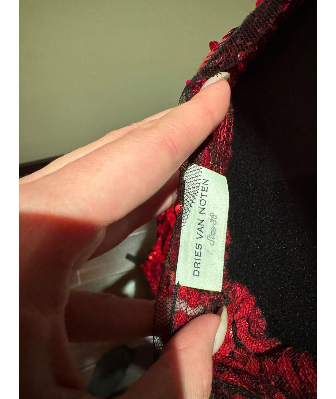 DRIES VAN NOTEN Красное полиэстеровое вечернее платье, фото 4