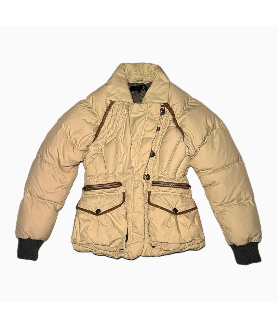 JUST CAVALLI Бежевый полиэстеровый пуховик, фото 8