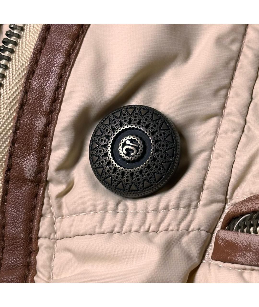 JUST CAVALLI Бежевый полиэстеровый пуховик, фото 7