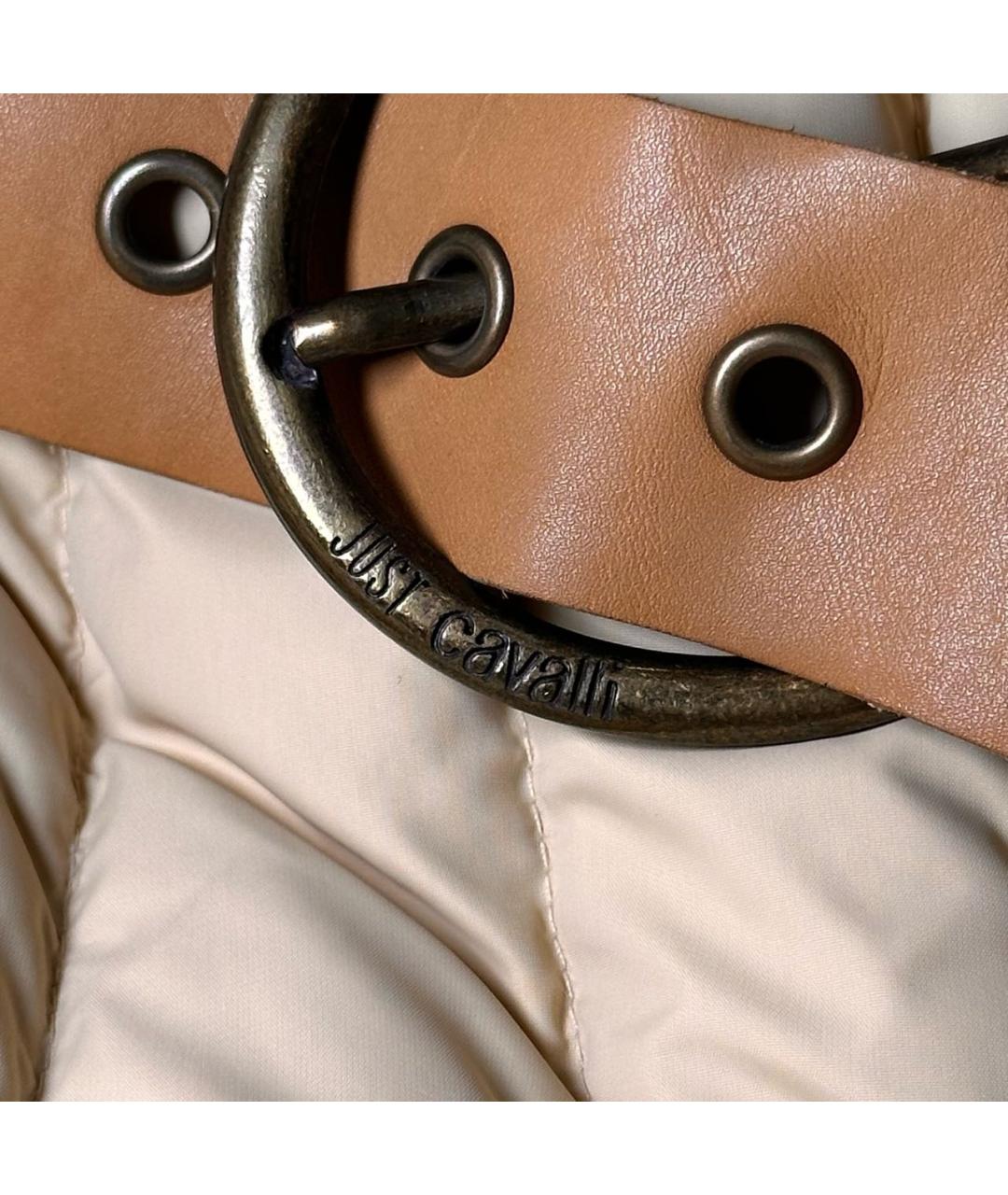 JUST CAVALLI Бежевый полиэстеровый пуховик, фото 6