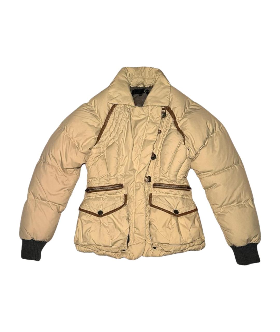 JUST CAVALLI Бежевый полиэстеровый пуховик, фото 1
