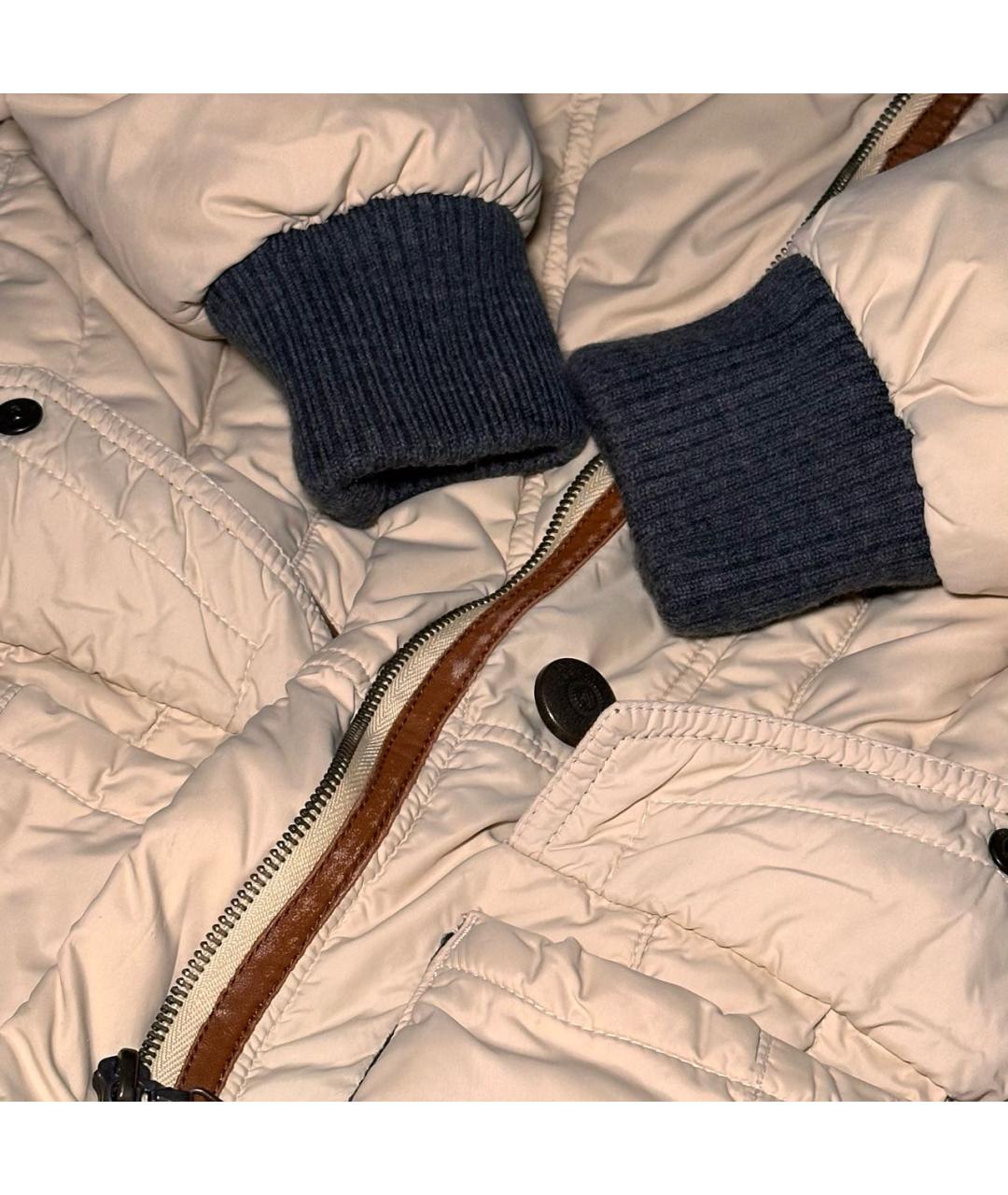 JUST CAVALLI Бежевый полиэстеровый пуховик, фото 4