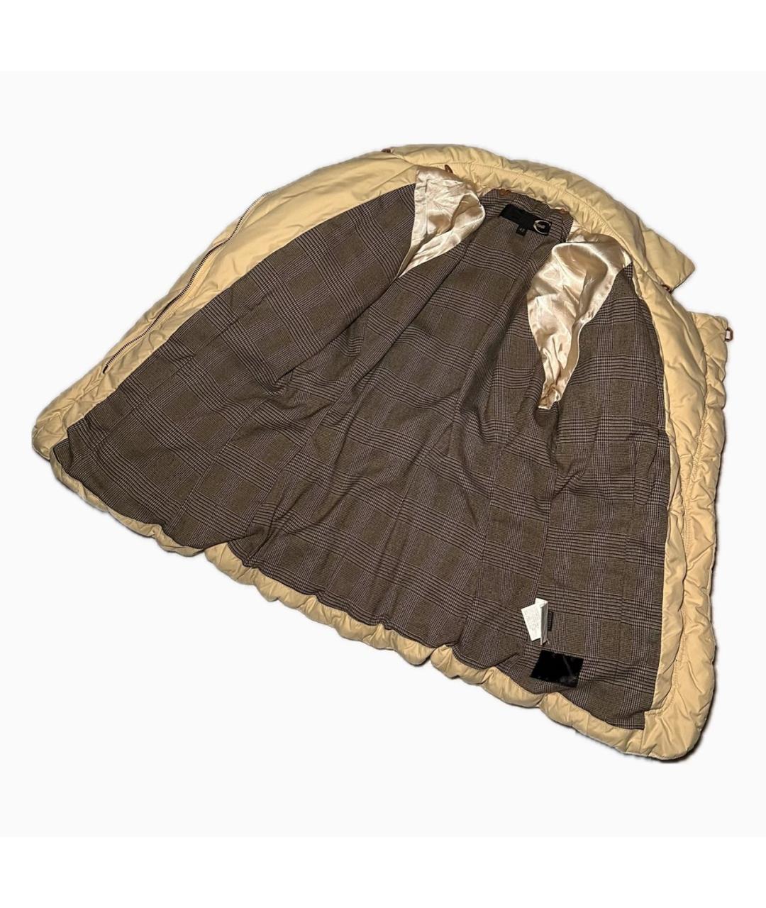 JUST CAVALLI Бежевый полиэстеровый пуховик, фото 5