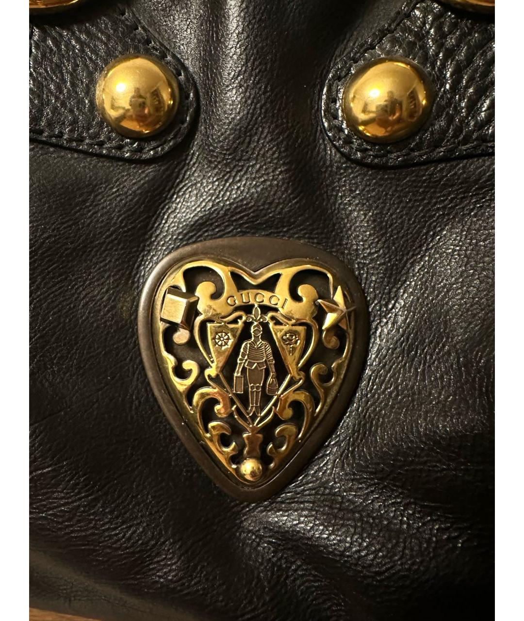 GUCCI Черная кожаная сумка с короткими ручками, фото 6