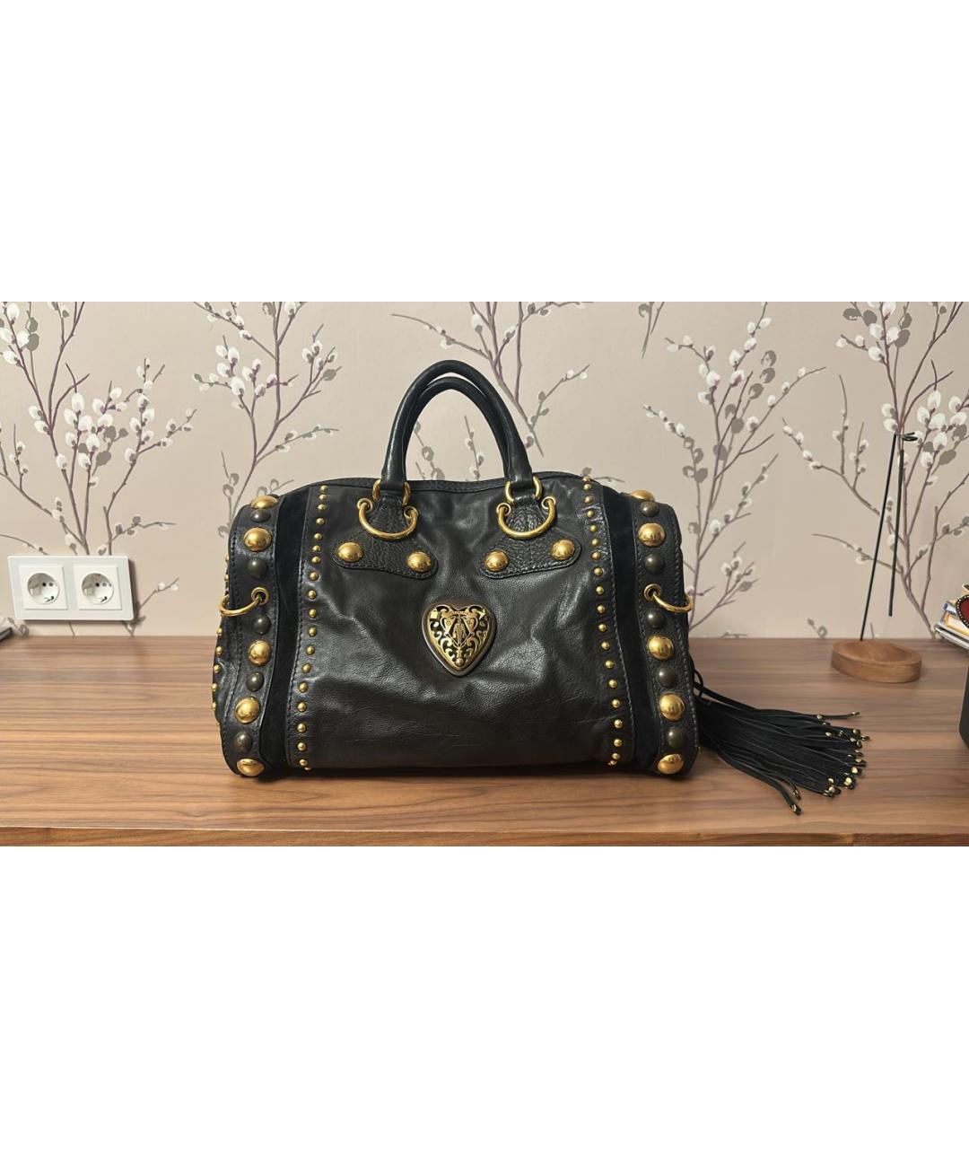 GUCCI Черная кожаная сумка с короткими ручками, фото 7