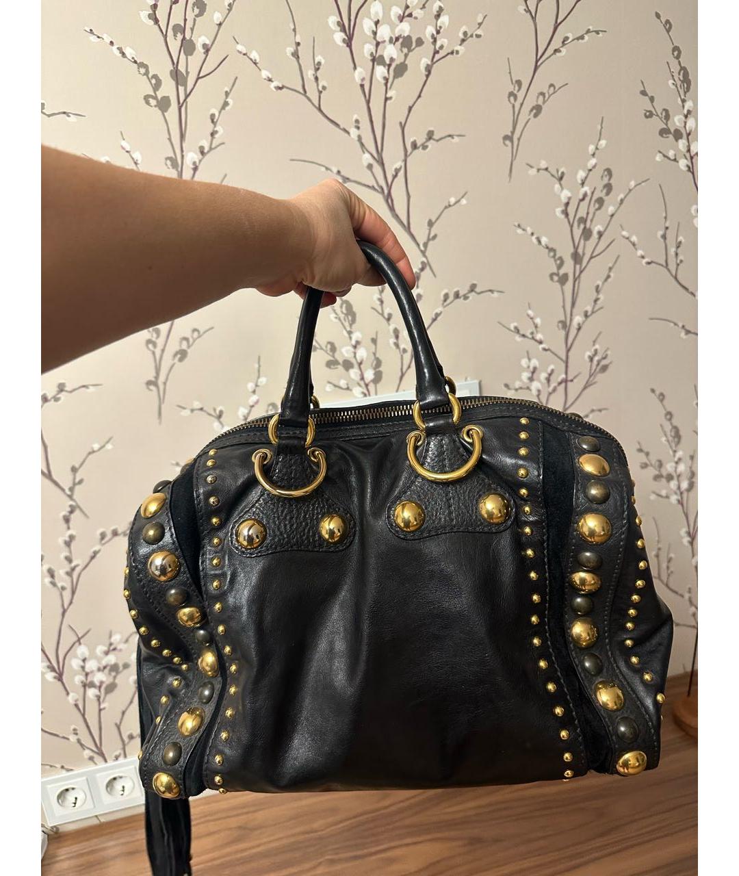 GUCCI Черная кожаная сумка с короткими ручками, фото 3