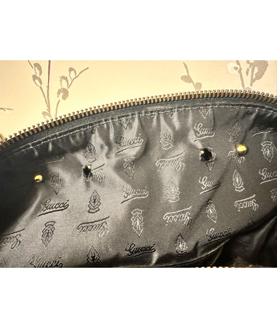 GUCCI Черная кожаная сумка с короткими ручками, фото 5