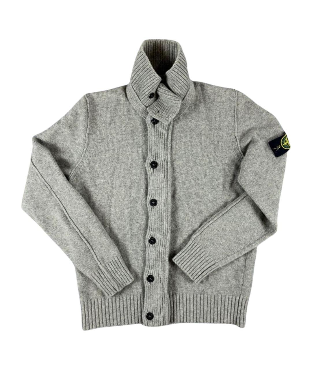 STONE ISLAND Серый шерстяной кардиган, фото 1