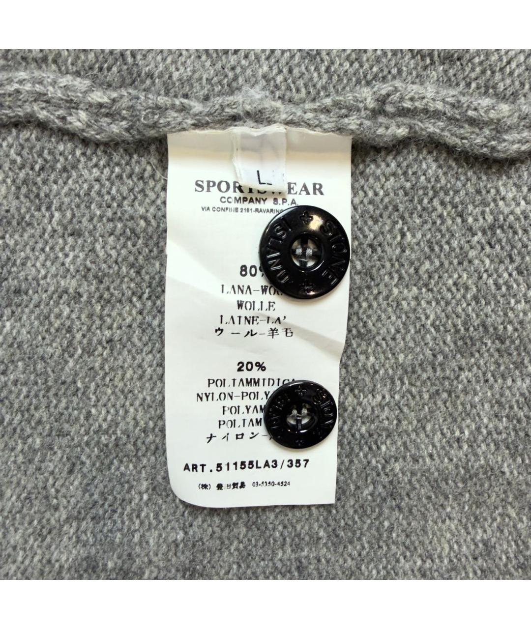 STONE ISLAND Серый шерстяной кардиган, фото 4