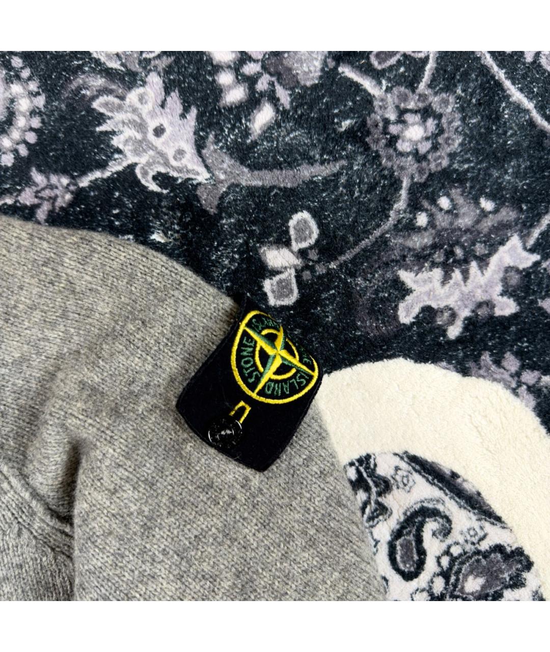 STONE ISLAND Серый шерстяной кардиган, фото 3