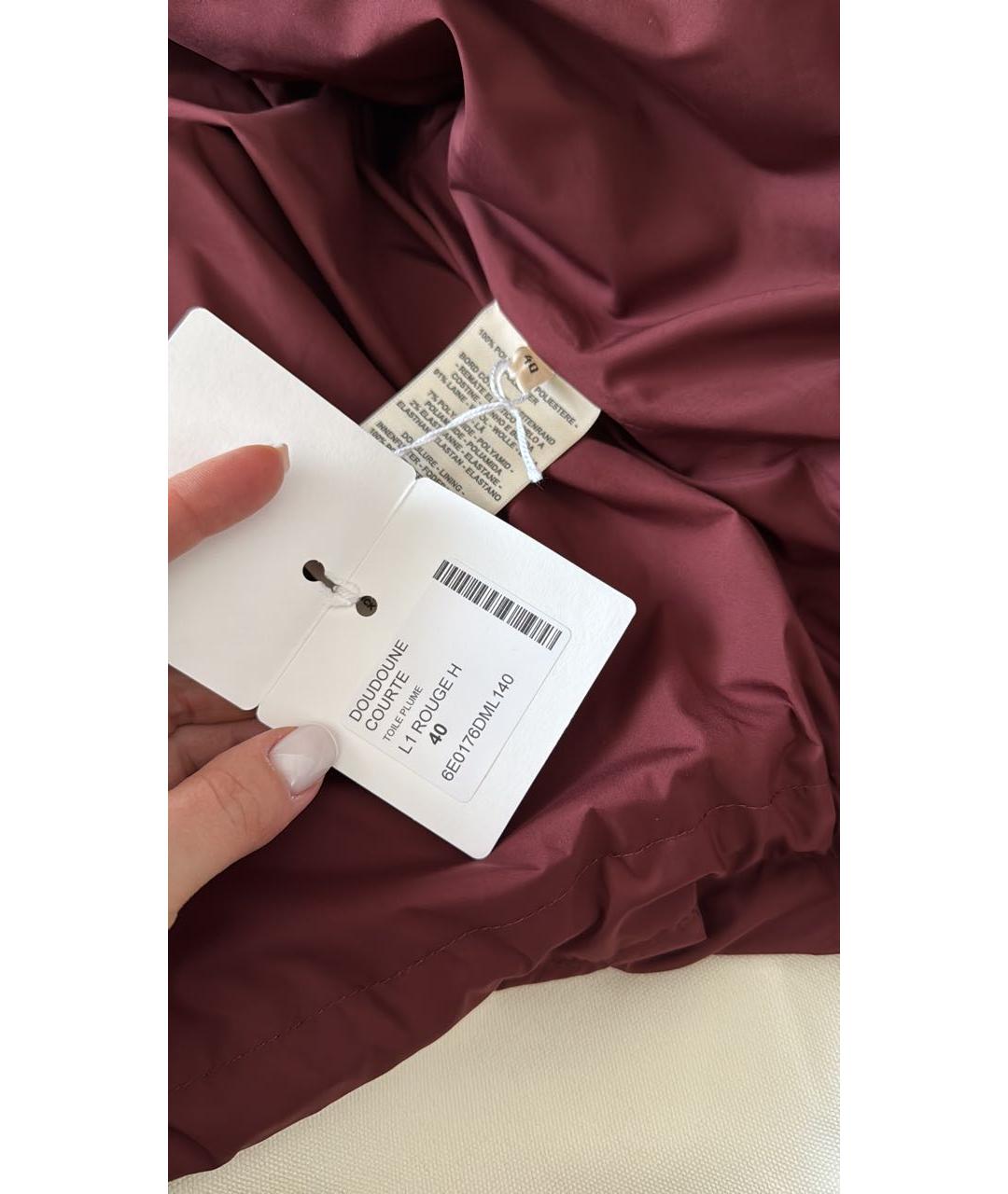 HERMES Бордовая полиэстеровая куртка, фото 6