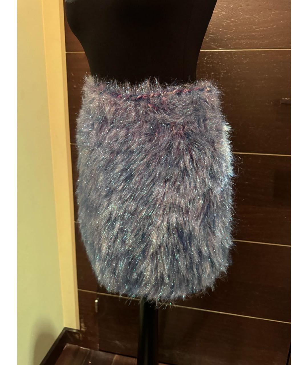 DOLCE&GABBANA Голубая шерстяная юбка мини, фото 4