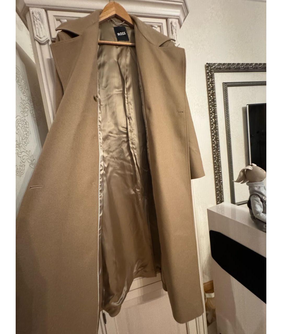 HUGO BOSS Горчичное шерстяное пальто, фото 5