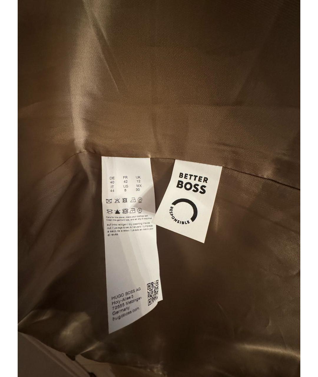 HUGO BOSS Горчичное шерстяное пальто, фото 8