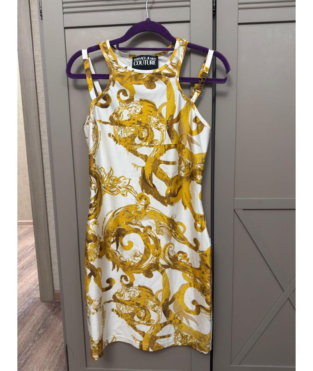 VERSACE Мульти полиэстеровое коктейльное платье, фото 3