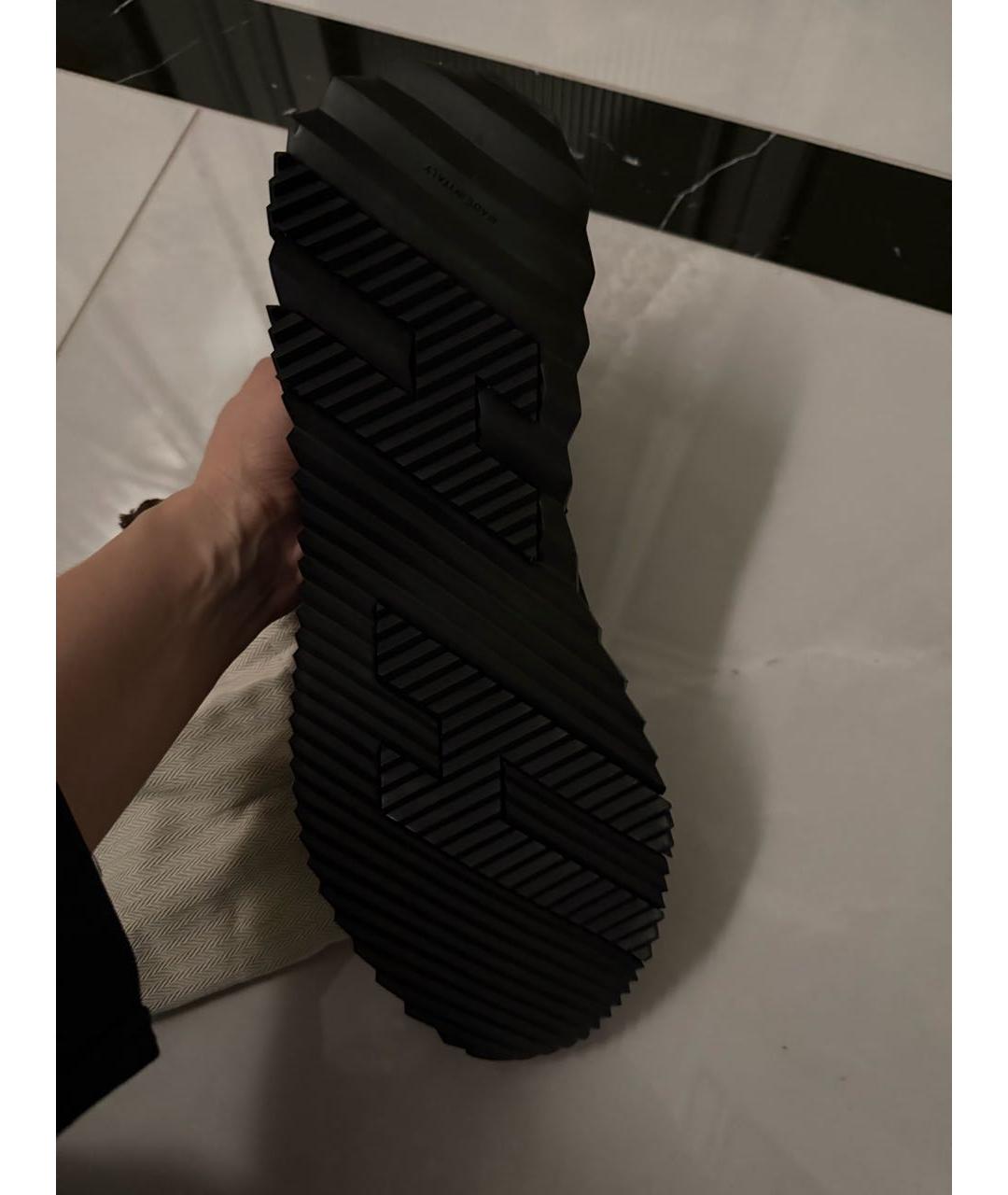 HERMES Черные текстильные низкие кроссовки / кеды, фото 5