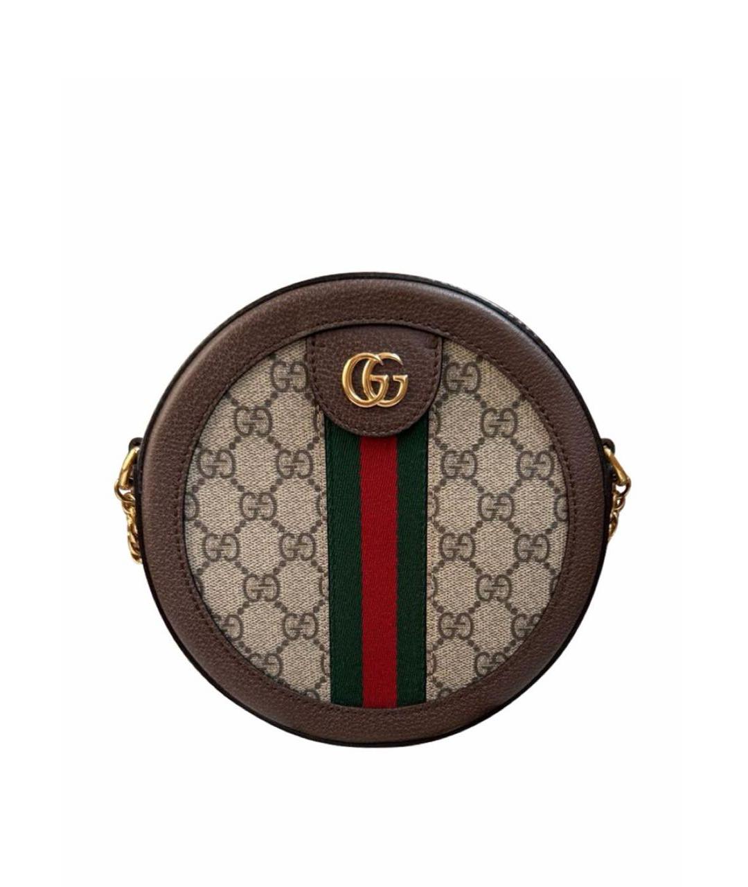 GUCCI Коричневая кожаная сумка через плечо, фото 8