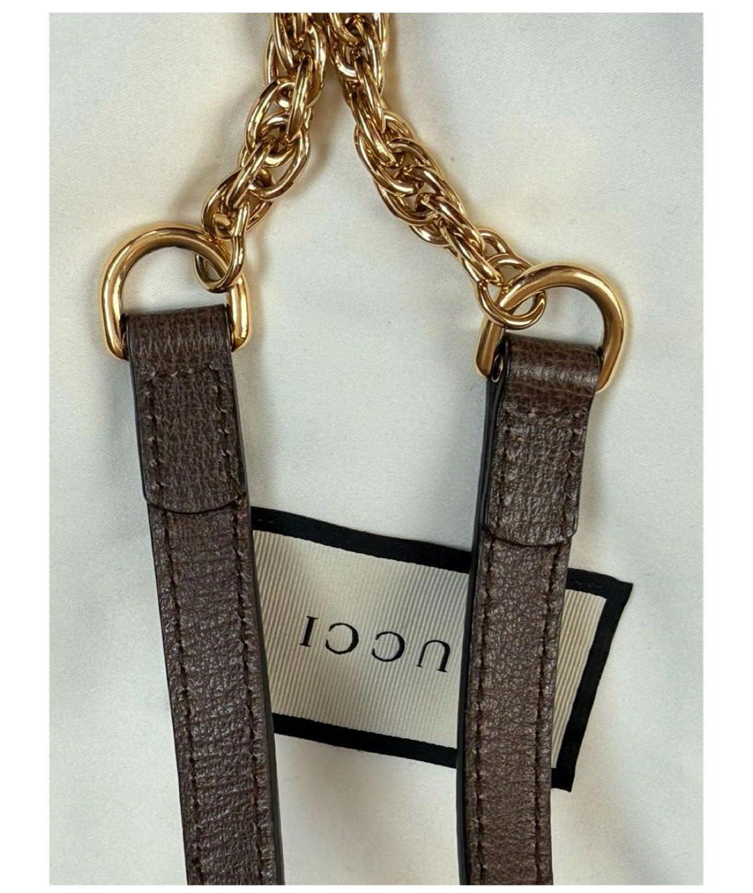 GUCCI Коричневая кожаная сумка через плечо, фото 5