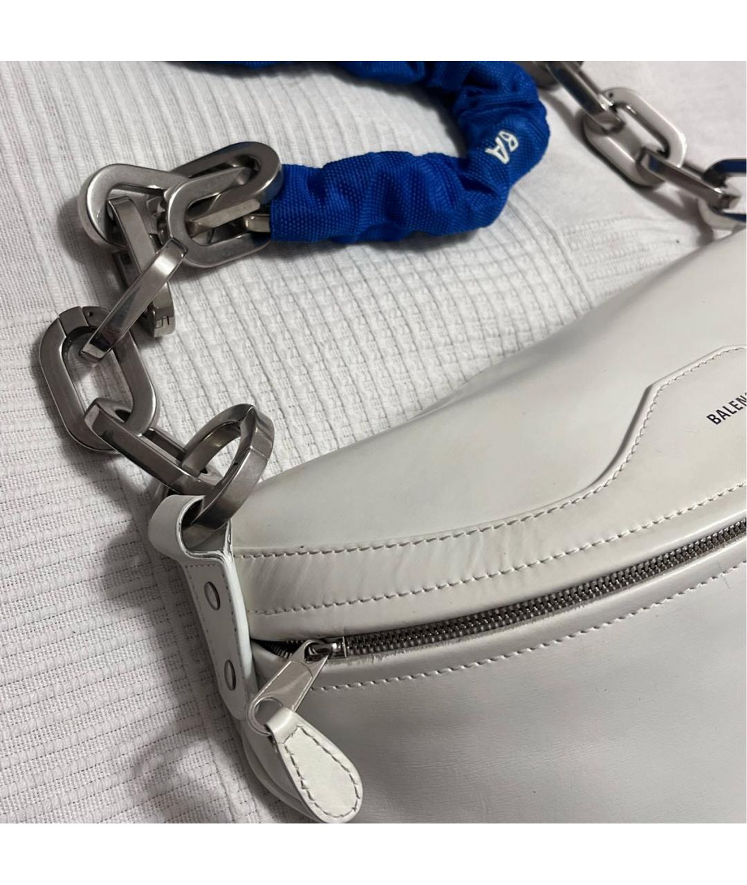 BALENCIAGA Белая кожаная сумка через плечо, фото 2